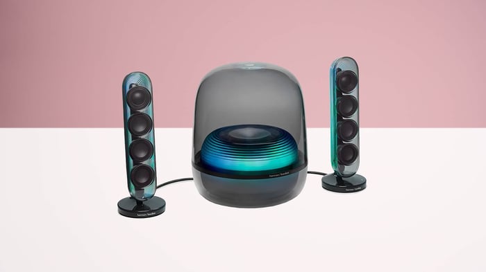 Harman Kardon SoundSticks 5 with iconic transparent design