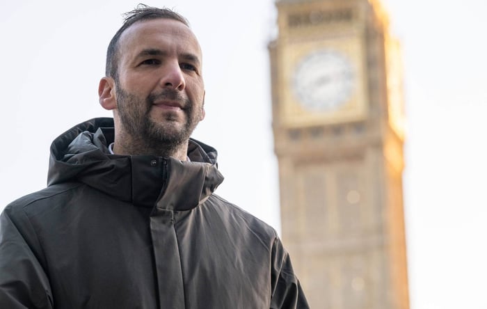 Green Party leader Zack Polanski in Parliament square