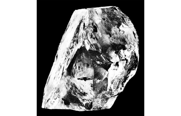 The rough Cullinan Diamond discovered in South Africa in 1905, weighing 3,106 carats