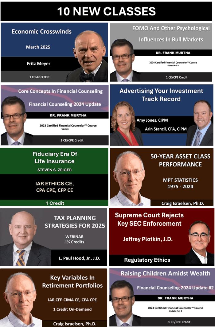 2025 CFP IAR CE And CPA CPE Credit