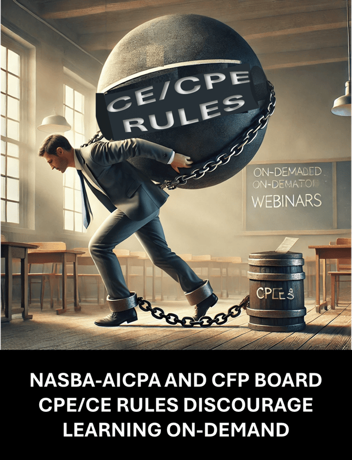 Live CPA/PFS CPE And CFP CE Favored By Outdated Regulations