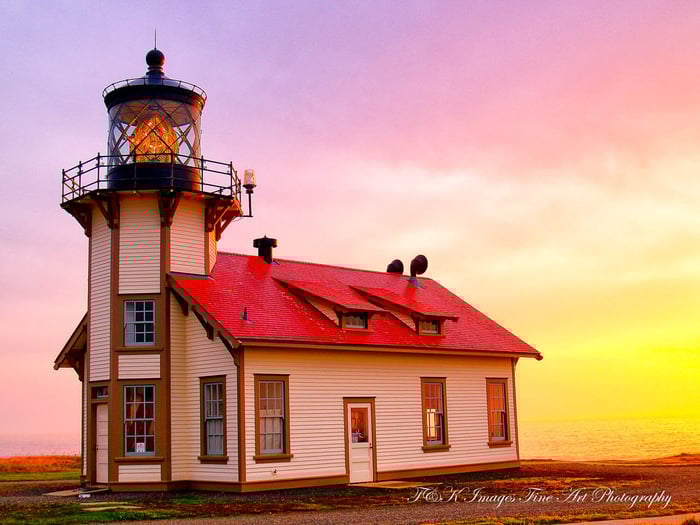 Point Cabrillo Lighthouse California at Sunset