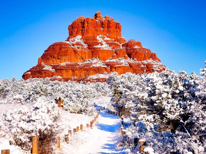 Snowy Bell Rock Pathway