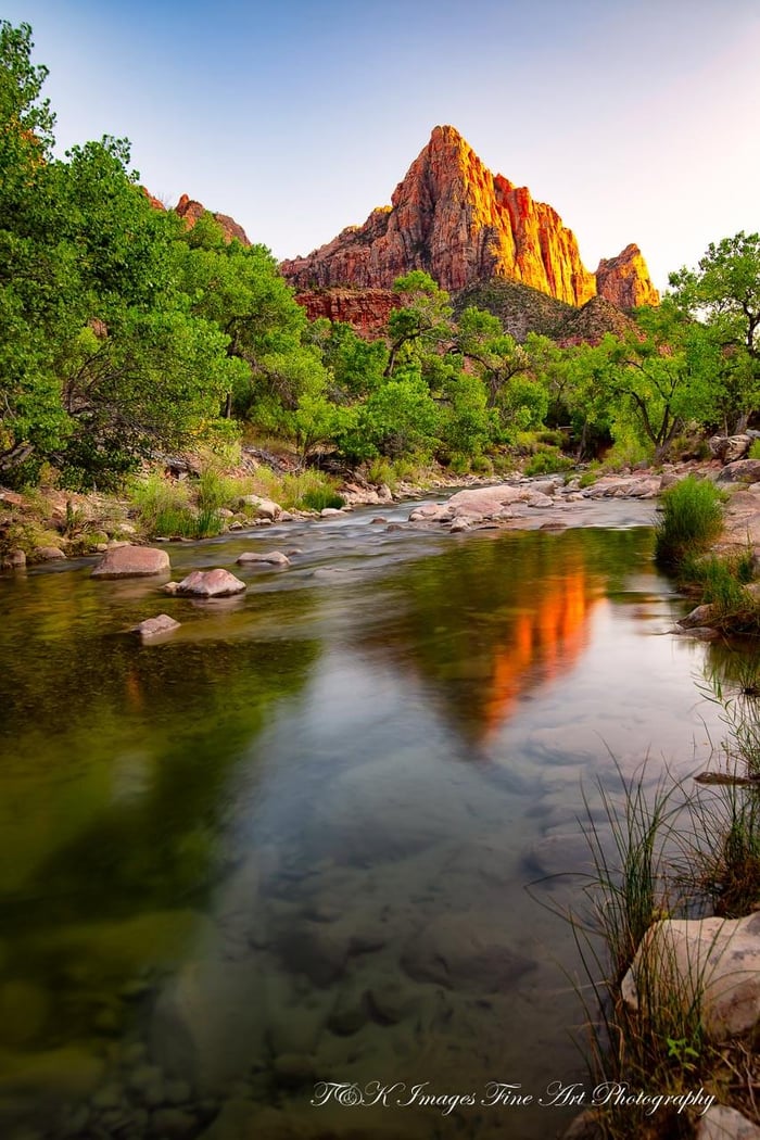 Watchman Sunset Reflection at Zion National Park