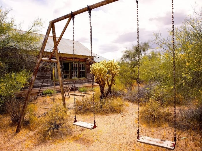 Vulture City Ghost town School and Swings