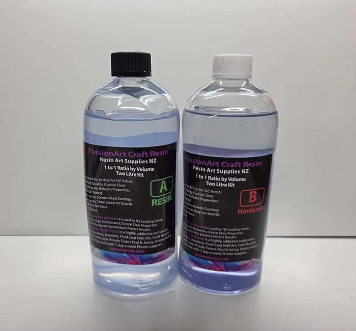PassionArt Craft Resin in two bottles with a white background