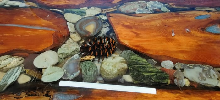 river tables image of a river table with epoxy stones and wood