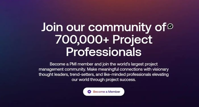 PMI Membership dashboard image.