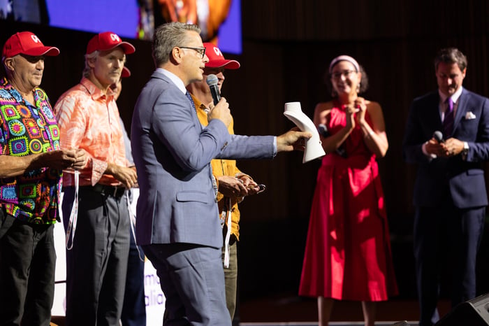Interactive key challenge showcasing innovative charity raffle ideas at Myeloma Australia's event