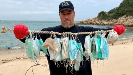 Man Collects Pandemic Masks From His Beach