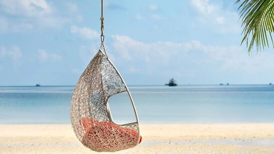 Swinging in the peaceful surroundings of water