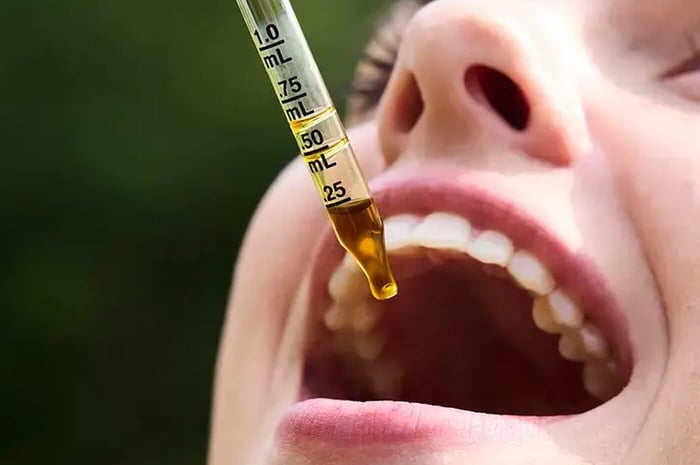 Woman Taking CBD Oil
