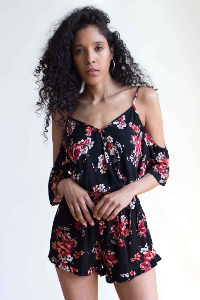 Black-Floral-Cold-Shoulder-Romper-2