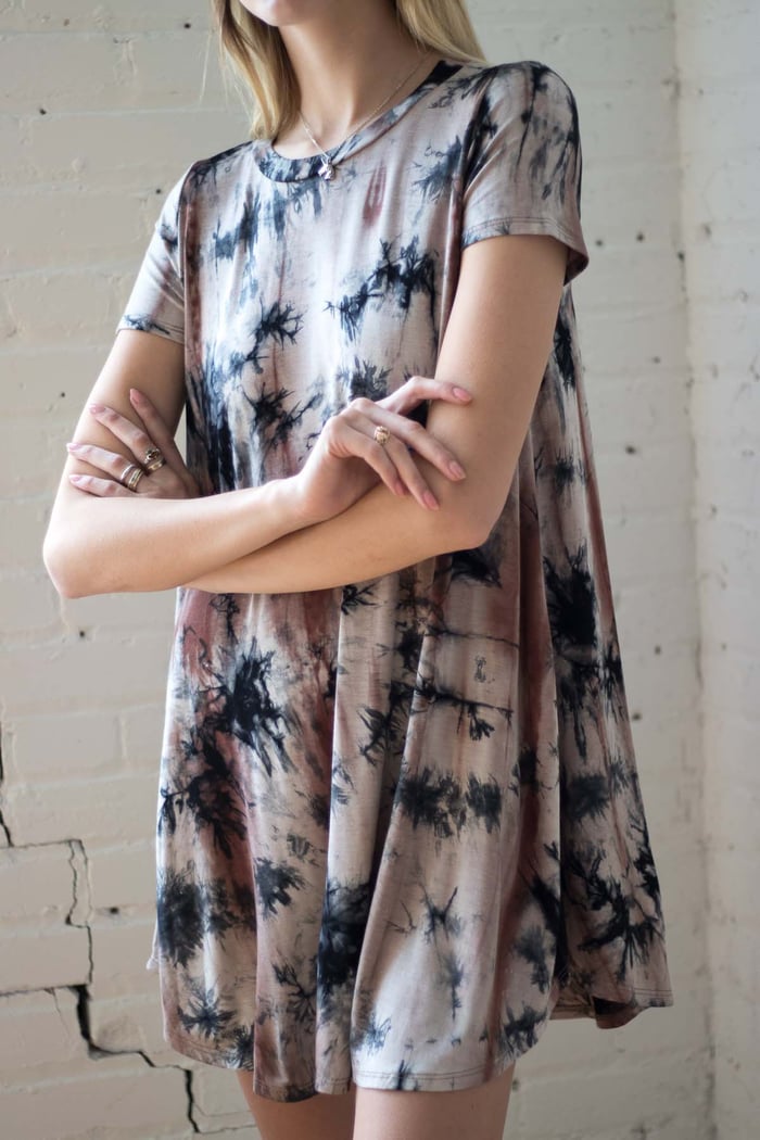 Mocha-Black-Tie-Dye-Swing-Dress-2
