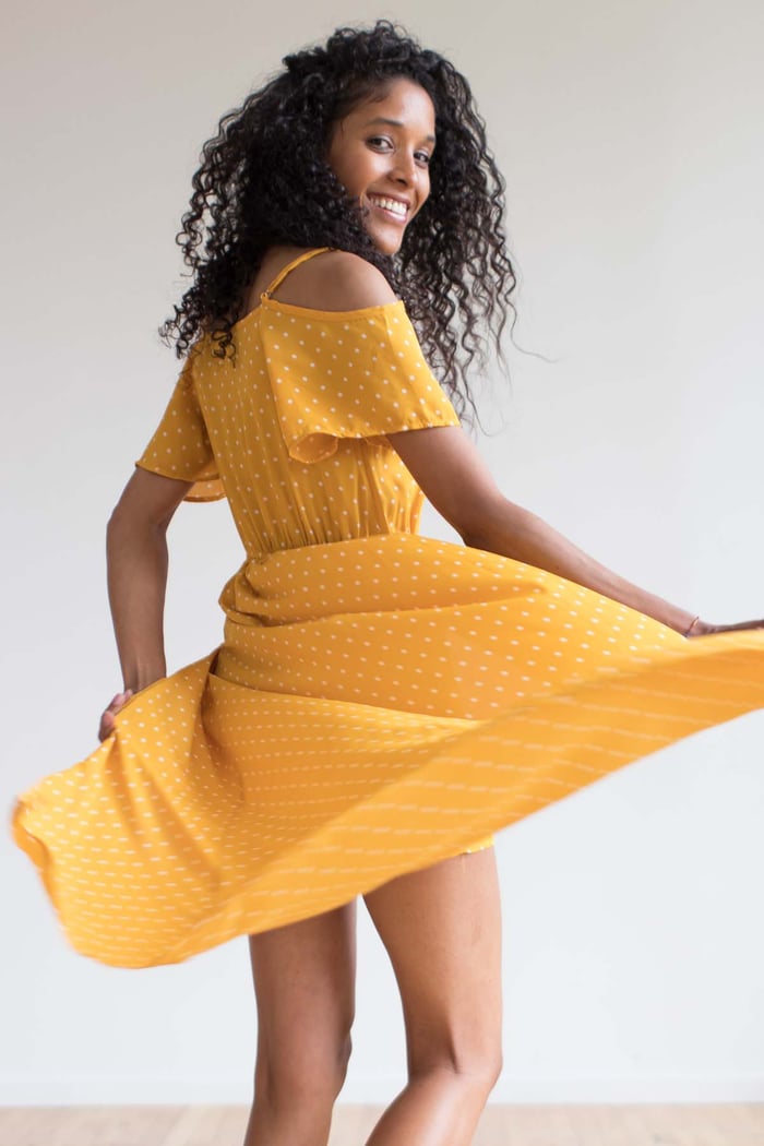 mustard-polka-dot-maxi-dress-with-shorts-3
