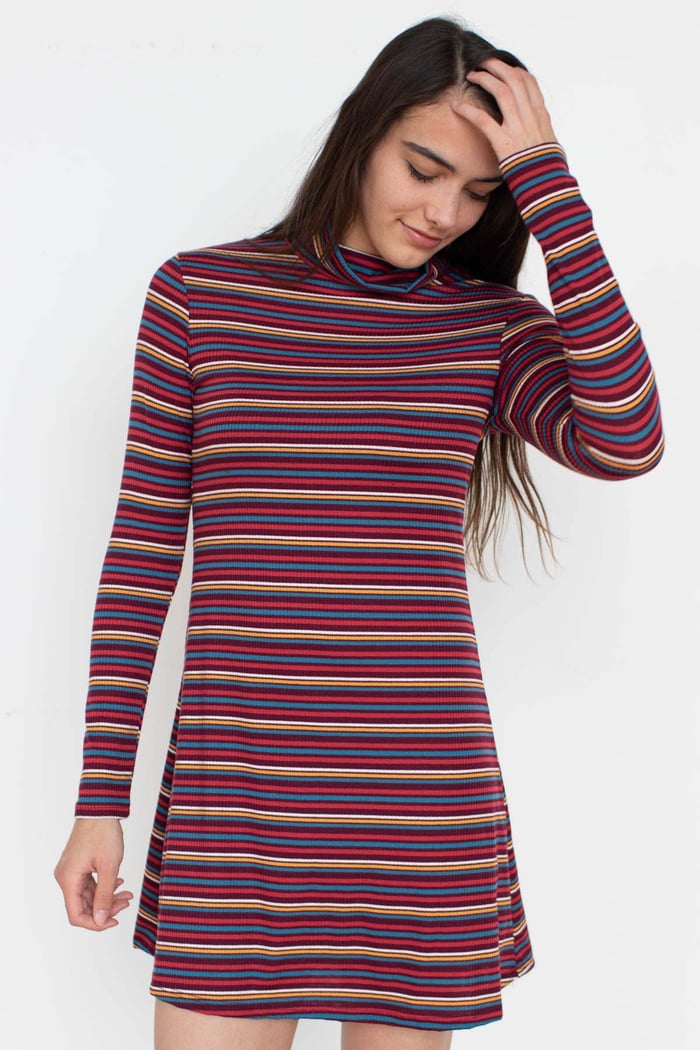 wine-retro-striped-turtleneck-dress-3