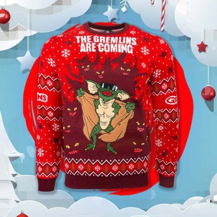 Gremlins Christmas Jumper available from Just Geek