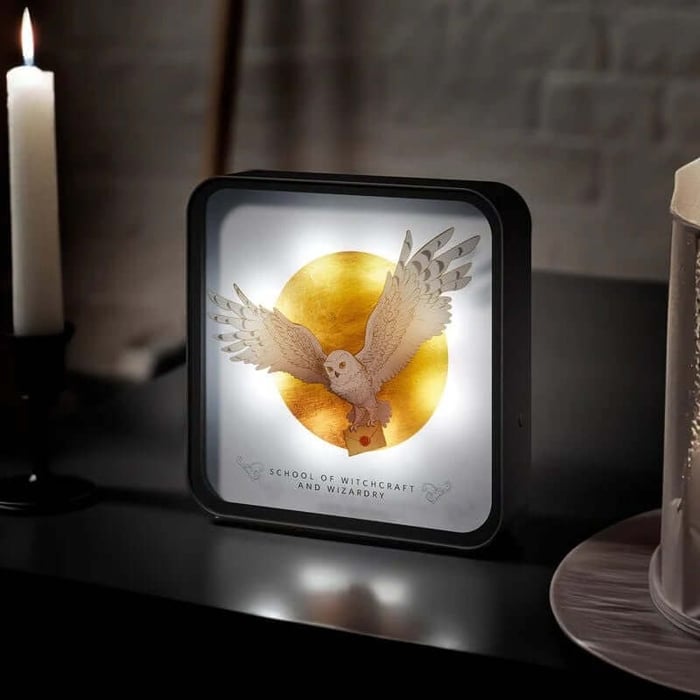 Harry Potter Hedwig Perspex Lamp available from Just Geek