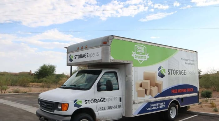 This image shows indoor RV storage at STORAGExperts in Scottsdale, AZ where vehicles are protected from weather and environmental damage.