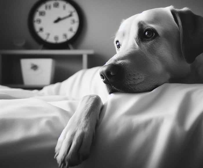 A sick dog waiting for their owner