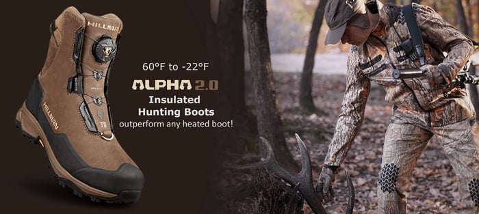 hunt in cold weather with Aerogel insulated hunting boots that replace heated models