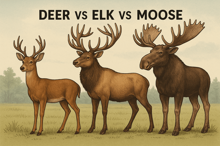 deer vs elk vs moose