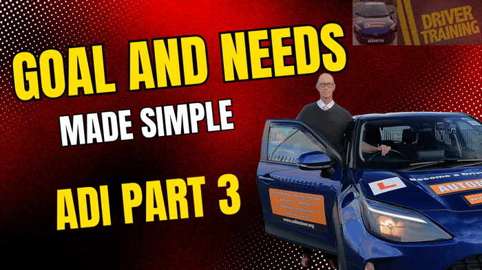 Did the trainer identify the pupils learning Goals & Needs – Why Pupils Approach Roundabouts Too Quickly Roundabouts are one of the biggest stumbling blocks for learner drivers — and for driving instructors preparing for the ADI Part 3 test. If your pupil rushes into roundabouts, it’s tempting to blame nerves or inexperience. But here’s the truth: if the goal isn’t set correctly, the need won’t be fixed. And that’s where “Goals & Needs” comes into play.