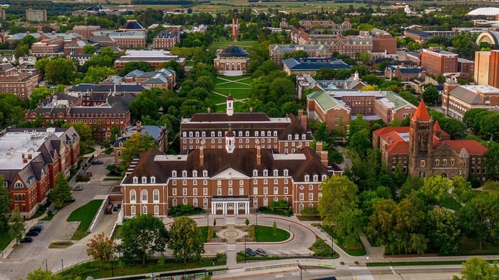 University of Illinois campus, not far from Danville