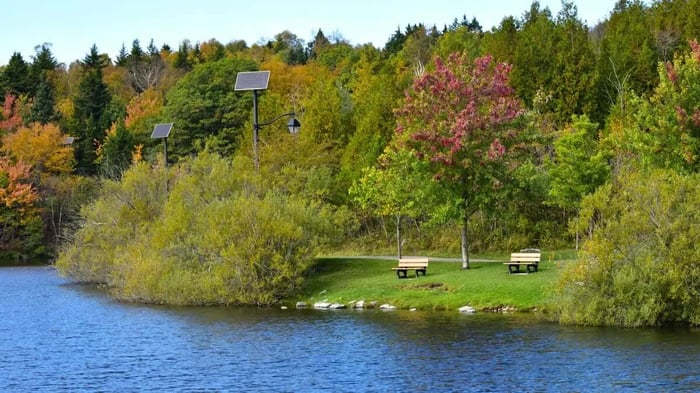 a park and lake in Saint John, NB