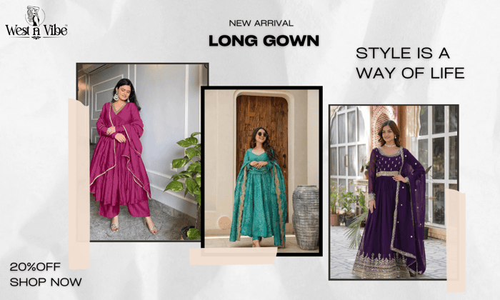 Gown Georgette With Sequence Embroidery Work With Dupatta