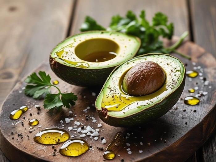 Avocado and olive oil are healthy fat foods that support hormones