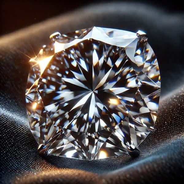 An upclose shot of a moissanite showcasing the brilliance of the gemstone