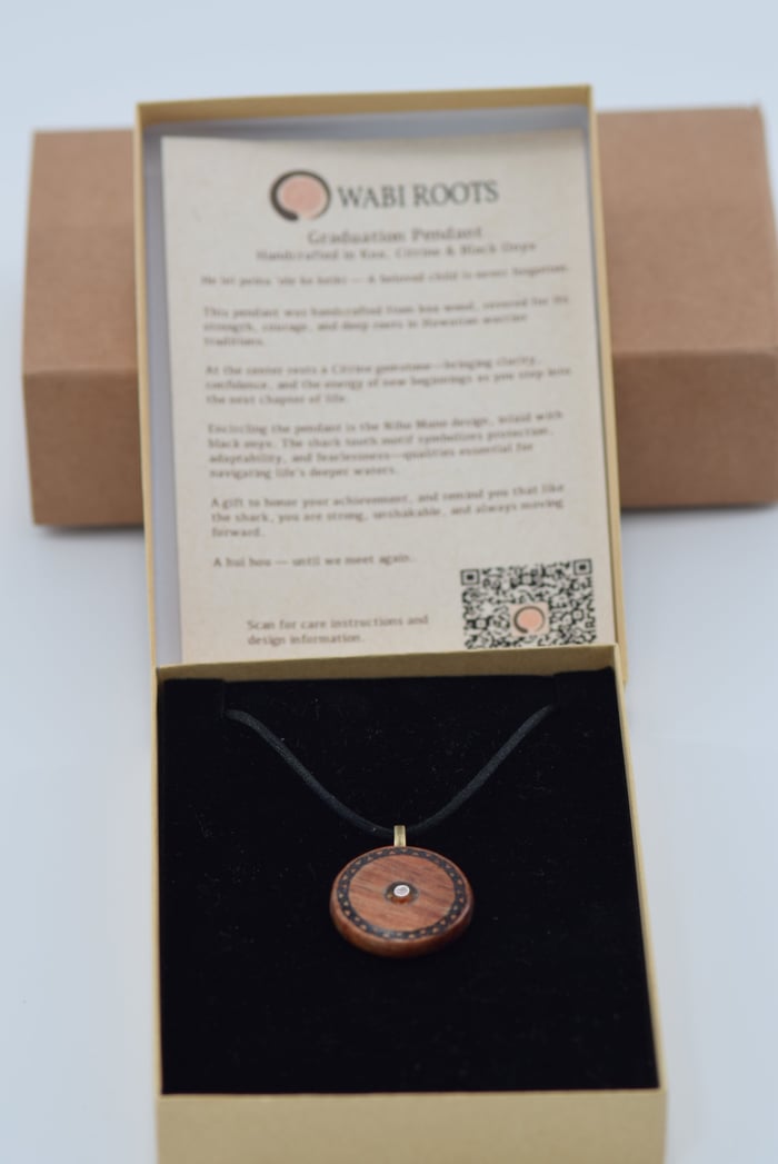 graduation gift koa wood pendant