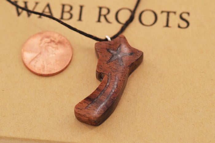 shooting star koa pendant