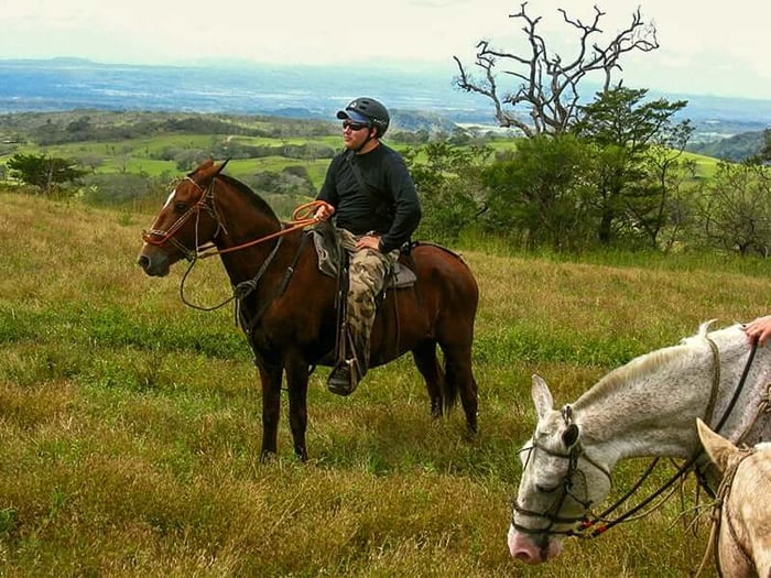 Edwin on horseback in Costa Rica