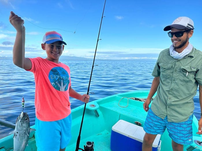Isaac and friend fishing in the Golfo Dulce