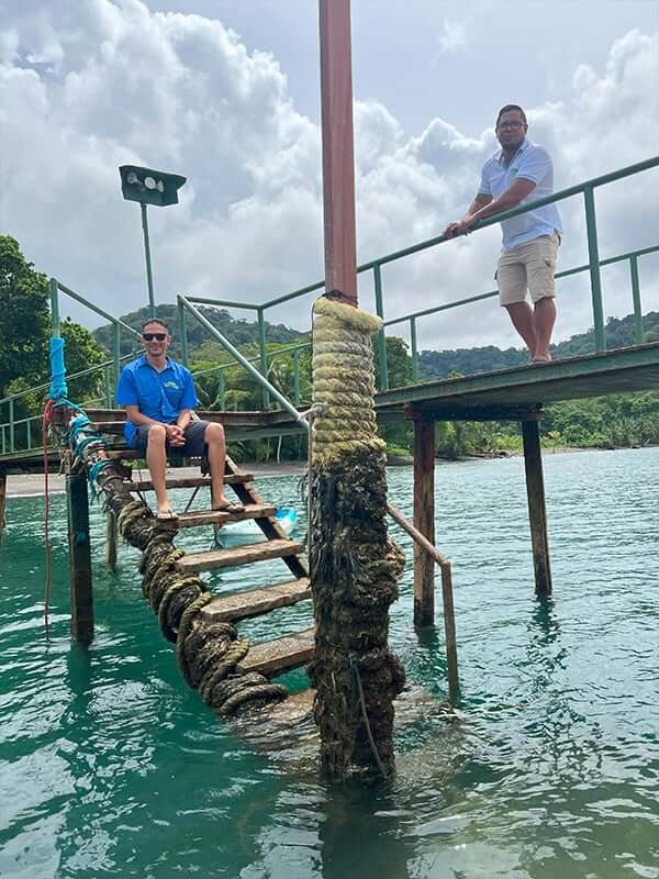 Departing the lodge via the only way out of the jungle – on water!