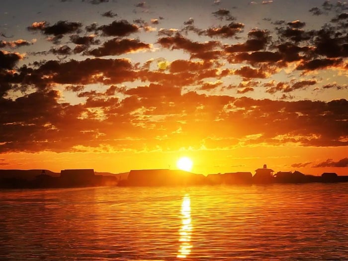 Marco’s photo of the sunset over Lake Titicaca