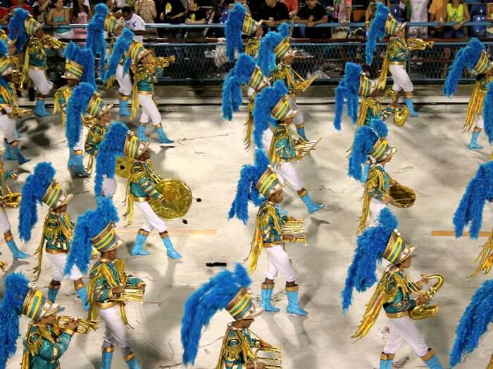 Drummers in the carnival in Rio de Janeiro