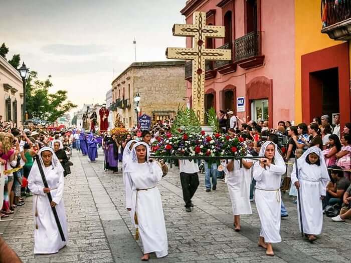 Easter procession in Oaxaca, Mexico