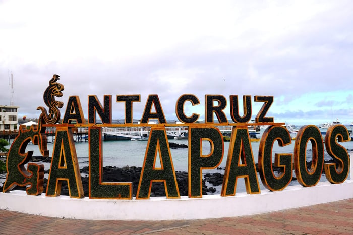 Santa Crus Island Galapagos sign