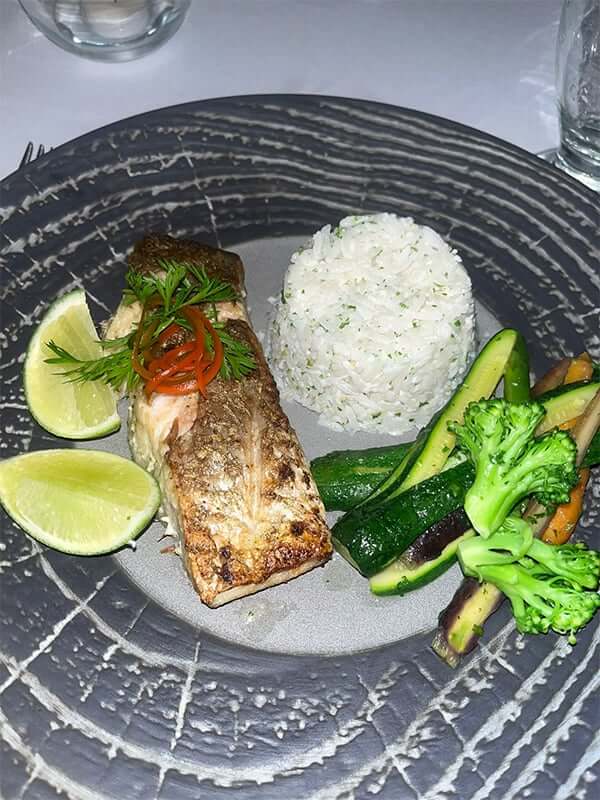 Gaynor’s Salmon and veggie dinner