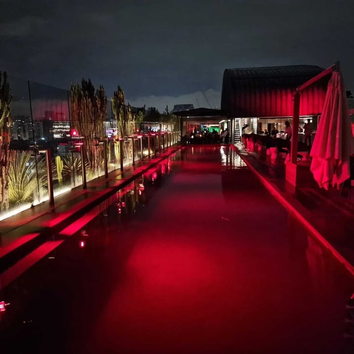 Hotel rooftop pool and bar in Sao Paolo