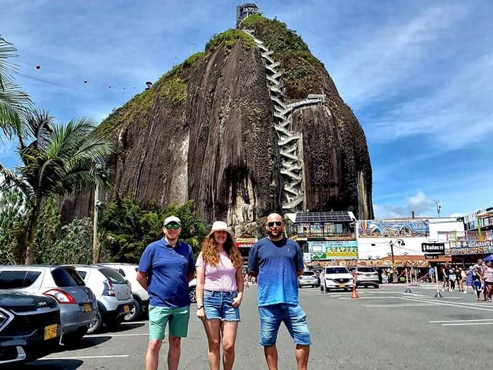 El Peñol Rock, which is 220 metres tall, was first climbed in 1954