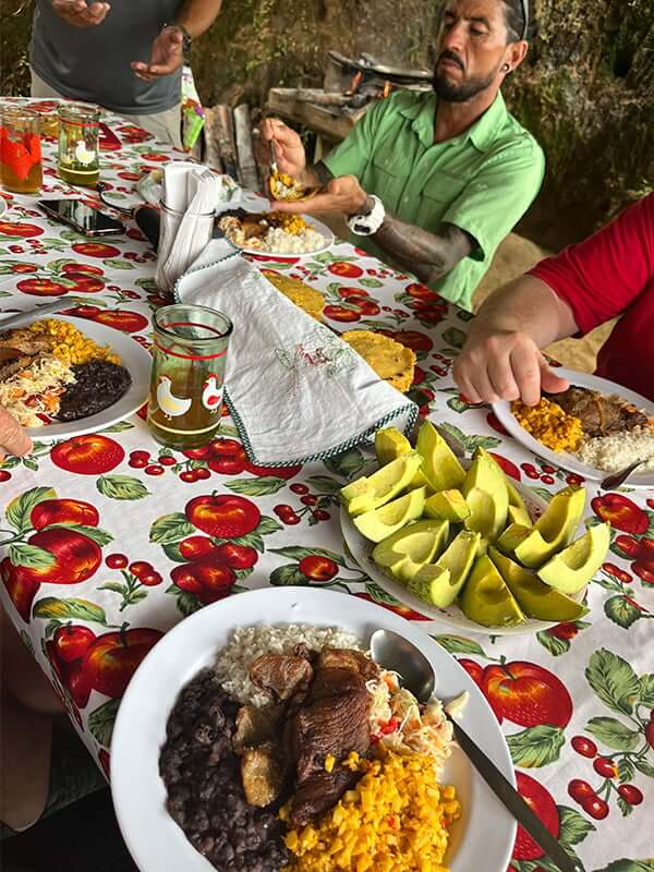 Homemade lunch is served in Turrialba