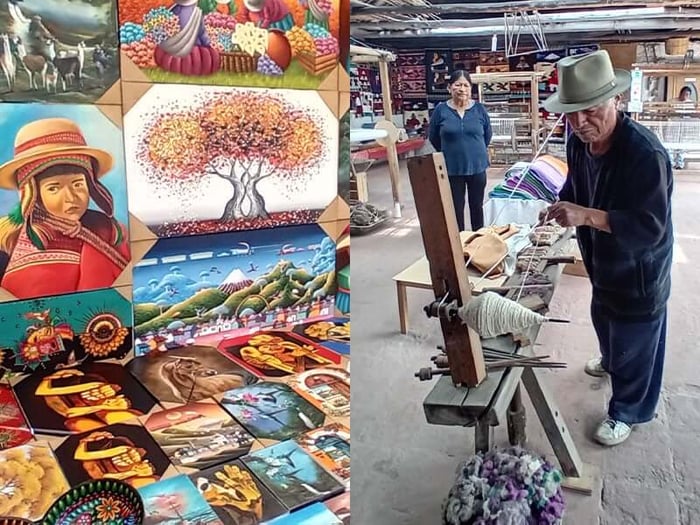 Hannah visiting local artisan workshops in Otavalo