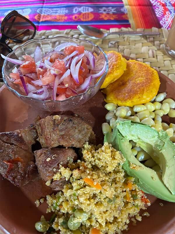 Ceviche, meat and sides