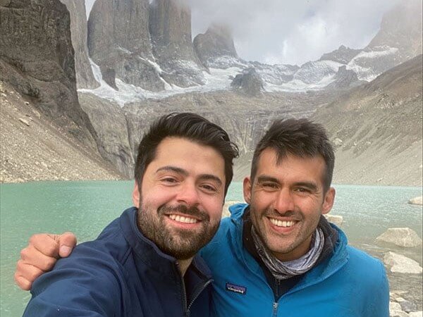 Felipe & local guide Gabriel Mirador Las Torres, Torres del Paine, Chile.
