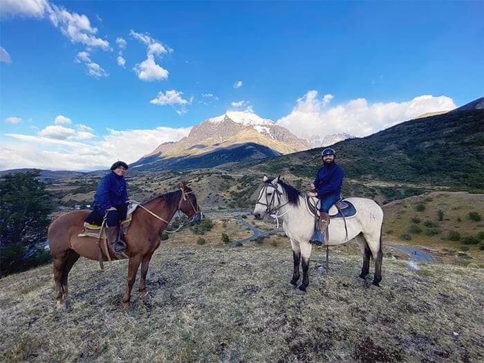 Felipe and guide saddled on horseback
