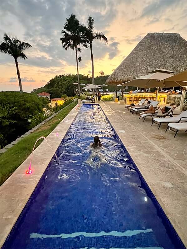 Julia’s sunset swim at Parador